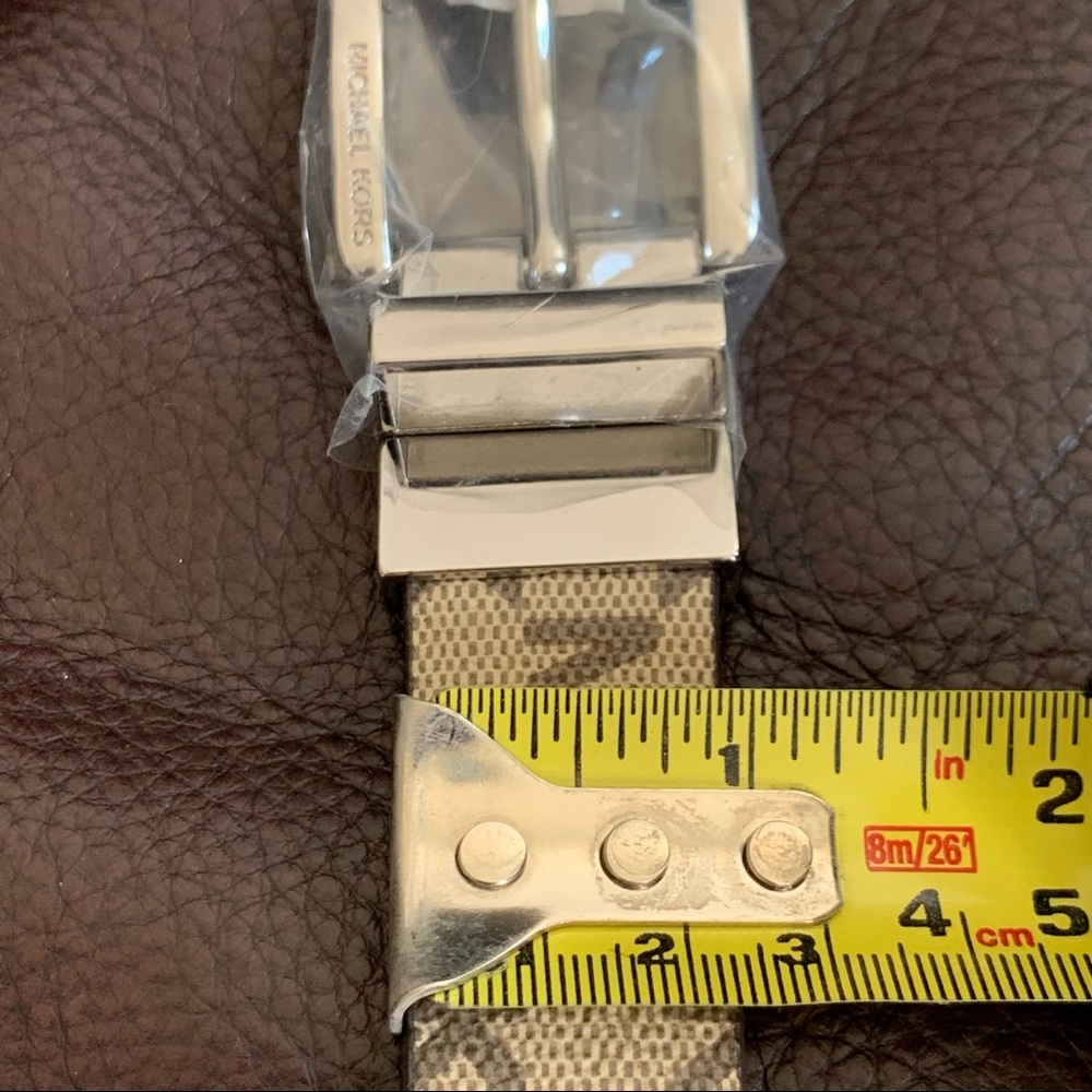 Michael Kors MK Monogram Reversible Leather Belt, Size M, NWT - Picture 13 of 13